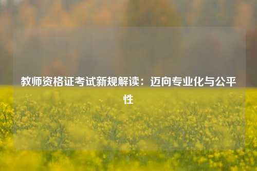 教师资格证考试新规解读:迈向专业化与公平性