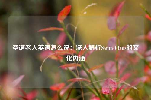 圣诞老人英语怎么说：深入解析Santa Claus的文化内涵
