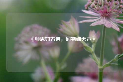 《师恩如古诗，润物细无声》