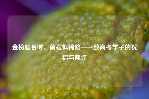 金榜题名时，前程似锦路——致高考学子的祝福与期许